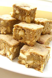 White Chocolate and Macadamia Nut Blondies